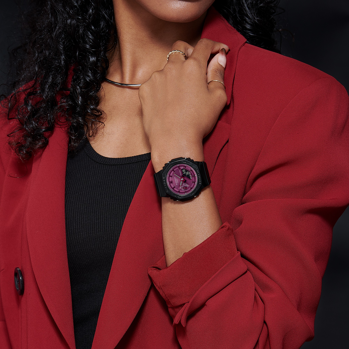 Casio watch:LCD pointer double display lady GMA-S2100RB-1A
