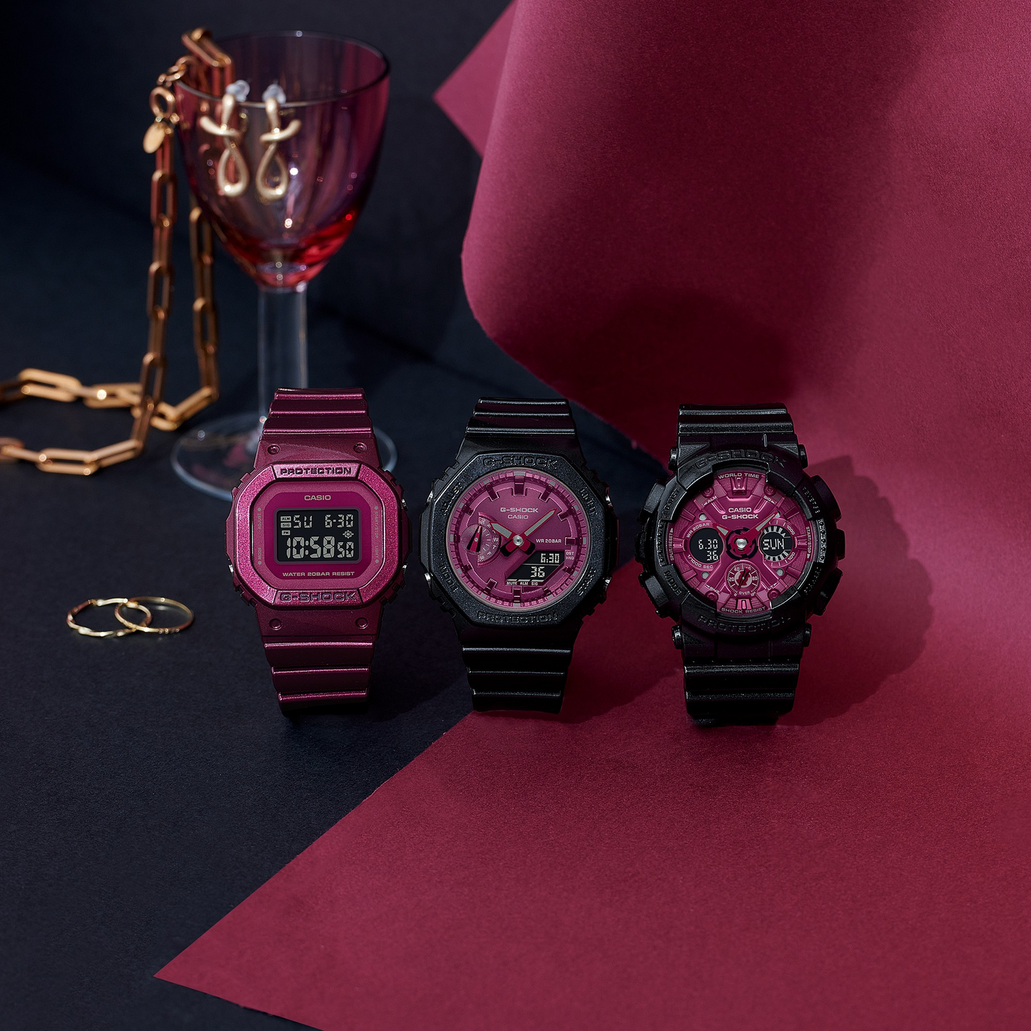 Casio watch:LCD pointer double display lady GMA-S2100RB-1A