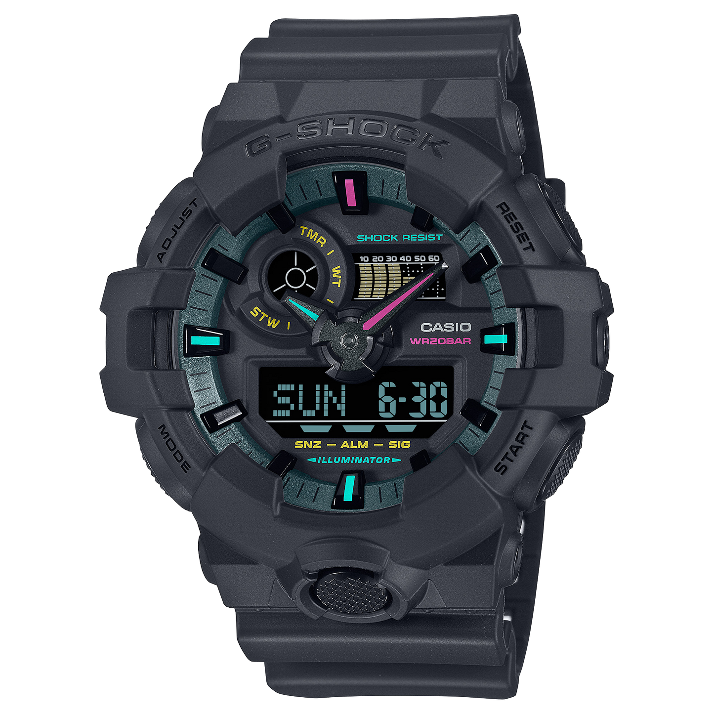 Casio Watch:ANALOG-DIGITAL GA-700 SERIES GA-700MF-1A